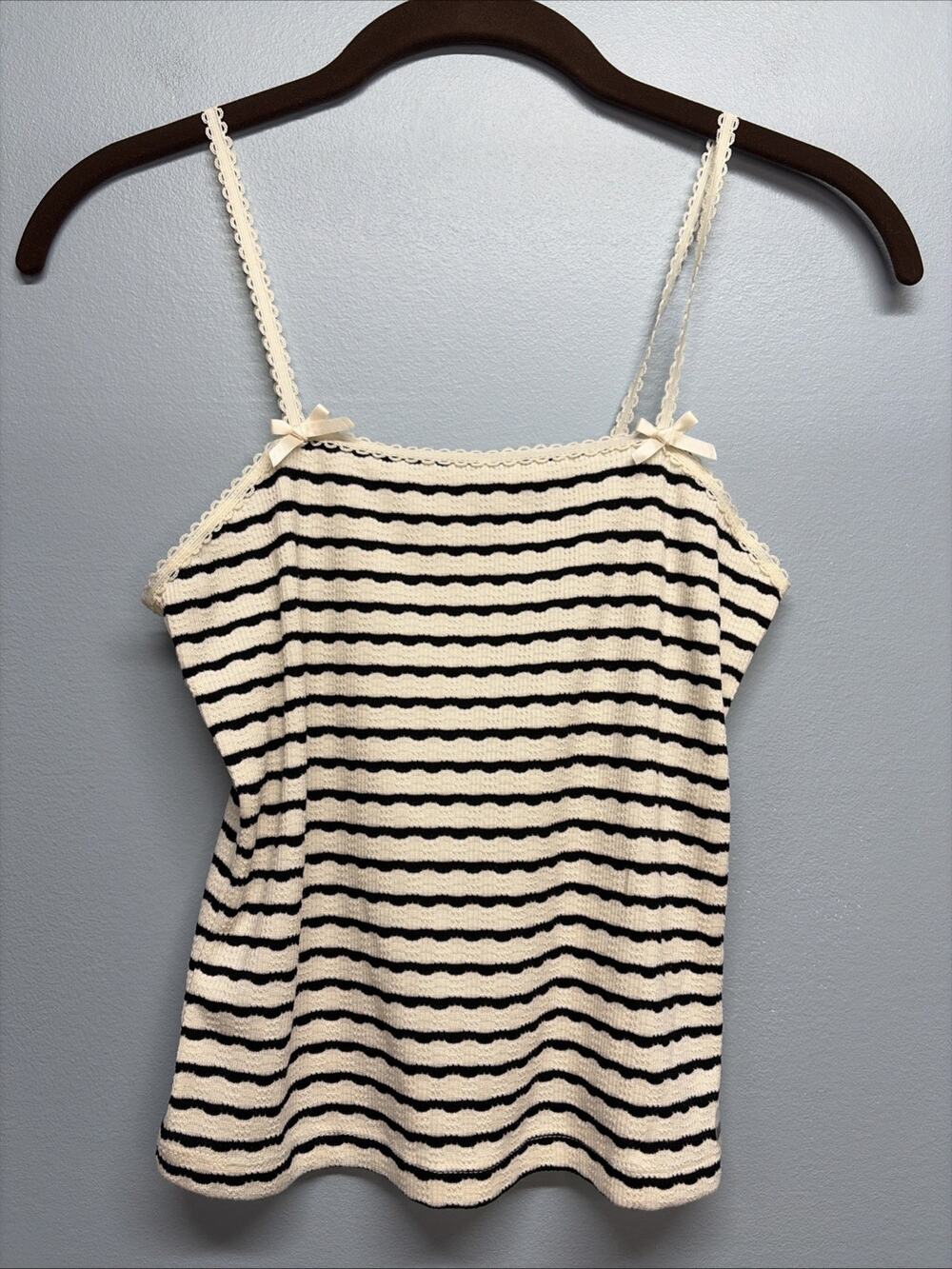 American Eagle NWOT Tank Top Size S Ribbed Striped Cropped Cami Coquette Cute